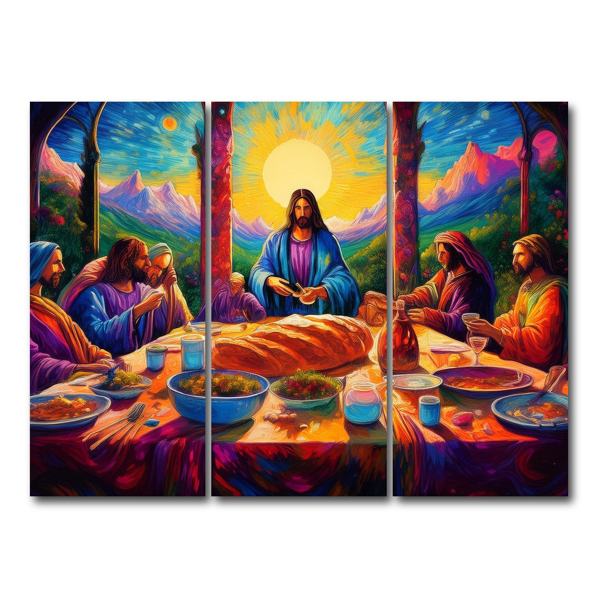 AUTO-MOCKUP WHITE | Last Supper | 3 Piece | Gallery Wrap Canvas | group=8x18