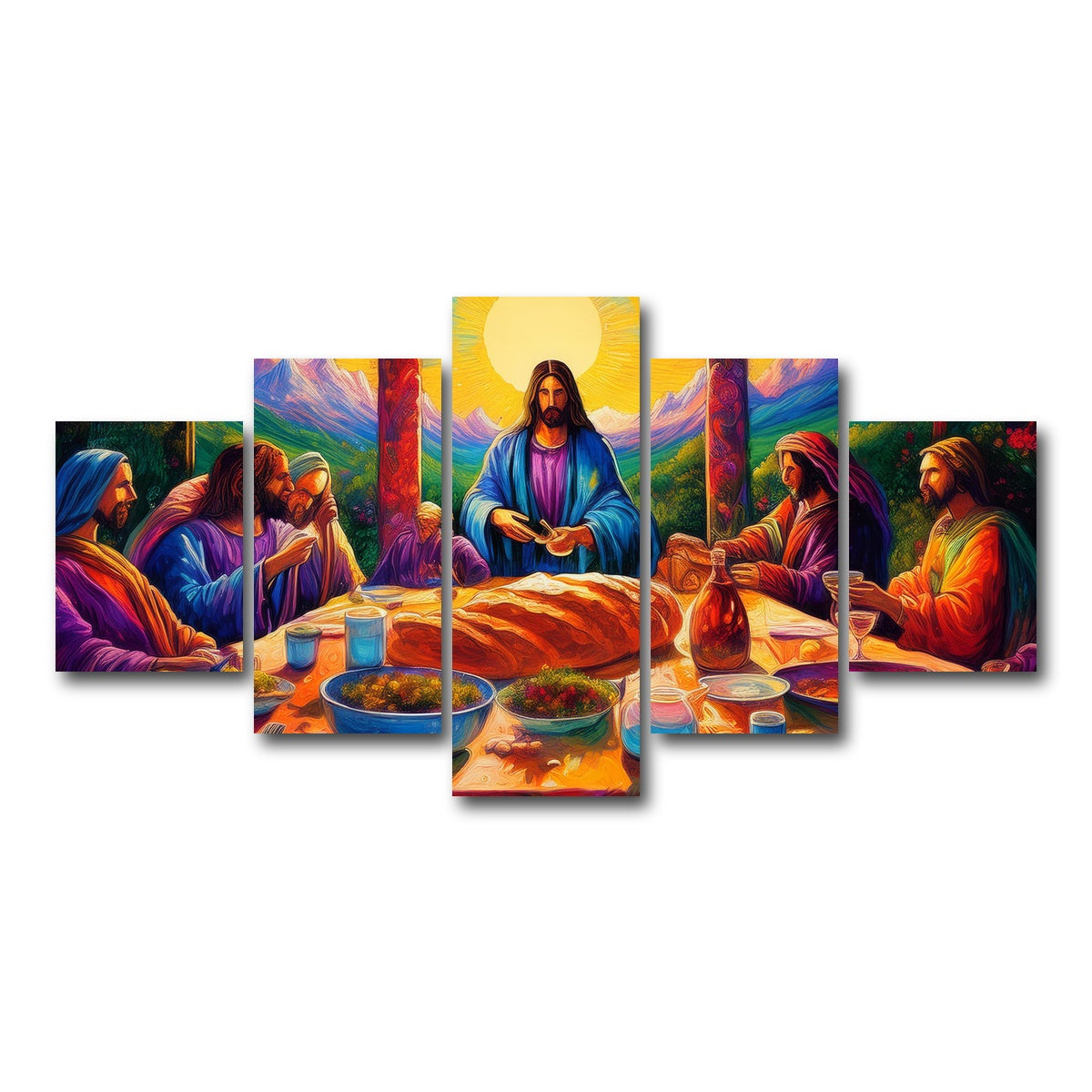 AUTO-MOCKUP WHITE | Last Supper | 5 Piece | Gallery Wrap Canvas | group=5_short