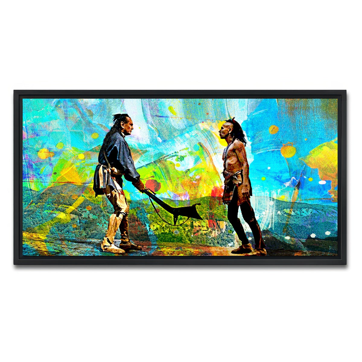 AUTO-MOCKUP WHITE | Last of the Mohicans Brushed | 1 Piece | Black Framed Canvas | group=2x1