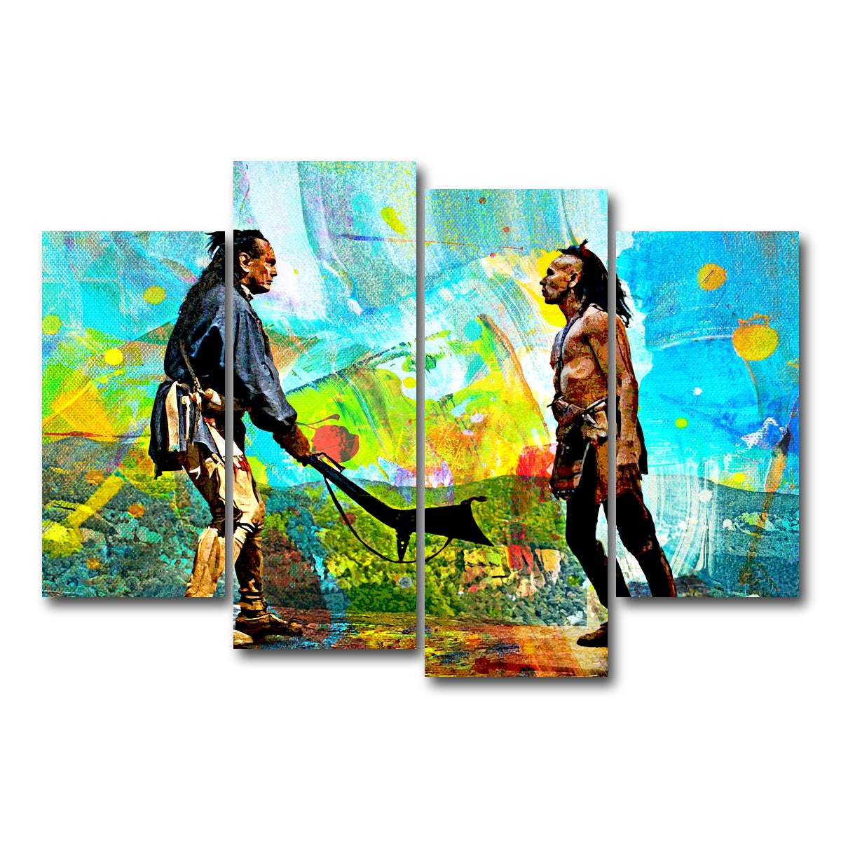 AUTO-MOCKUP WHITE | Last of the Mohicans Brushed | 4 Piece | Gallery Wrap Canvas | group=4_short