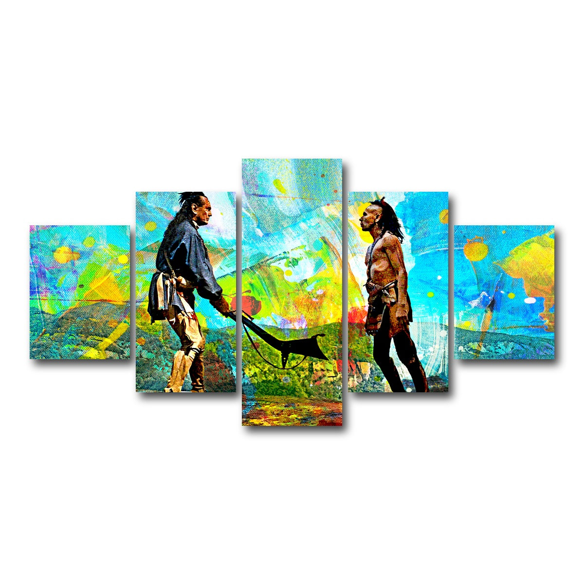 AUTO-MOCKUP WHITE | Last of the Mohicans Brushed | 5 Piece | Gallery Wrap Canvas | group=5_short