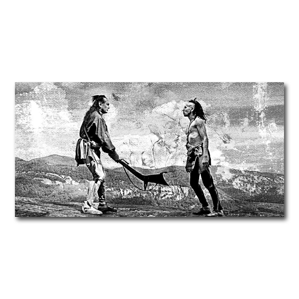AUTO-MOCKUP WHITE | Last of the Mohicans Grayscale | 1 Piece | Gallery Wrap Canvas | group=2x1