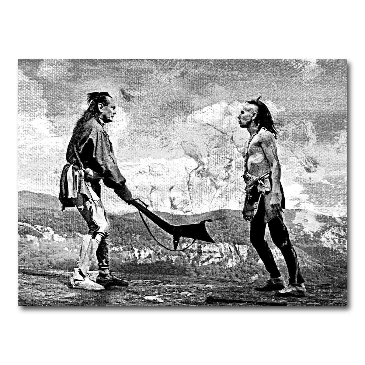 AUTO-MOCKUP WHITE | Last of the Mohicans Grayscale | 1 Piece | Gallery Wrap Canvas | group=4x3