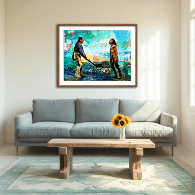 AUTO-MOCKUP ROOM | Last of the Mohicans Vintage Blues Wall Art