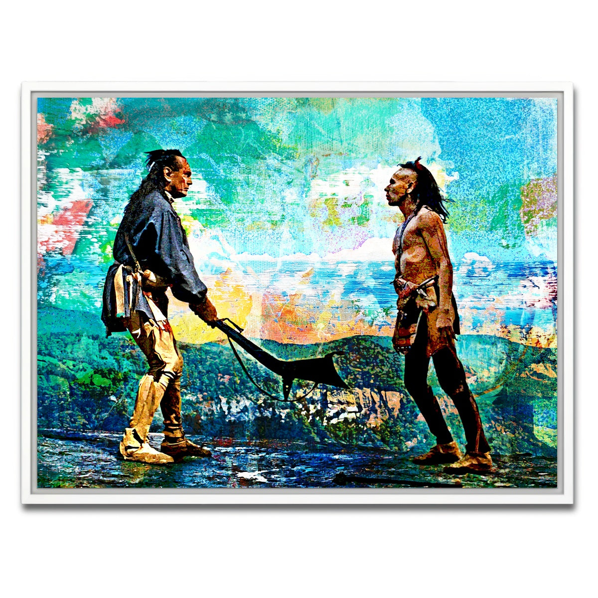 AUTO-MOCKUP WHITE | Last of the Mohicans Vintage Blues | 1 Piece | White Framed Canvas | group=4x3