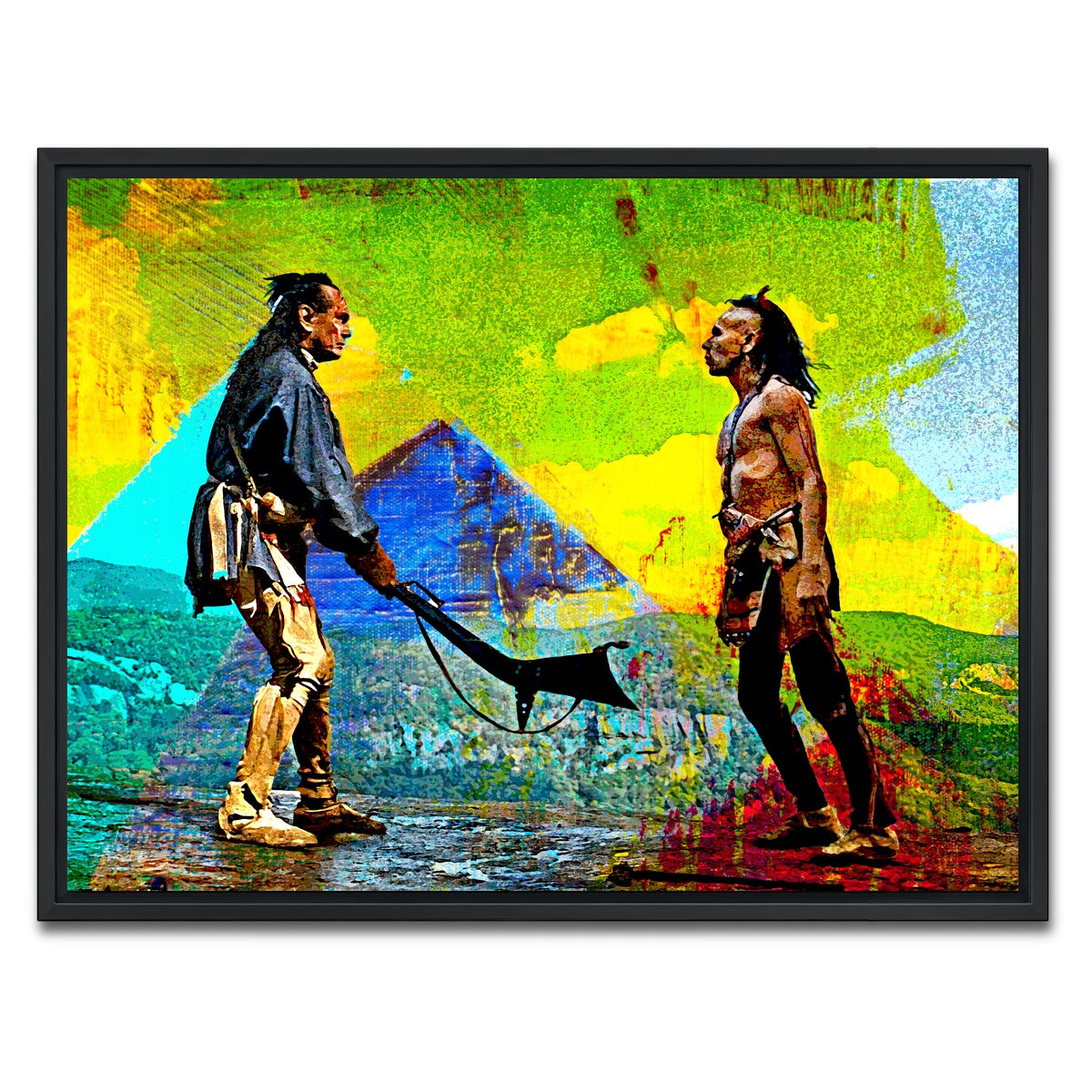 AUTO-MOCKUP WHITE | Last of the Mohicans Yellow Blend | 1 Piece | Black Framed Canvas | group=4x3