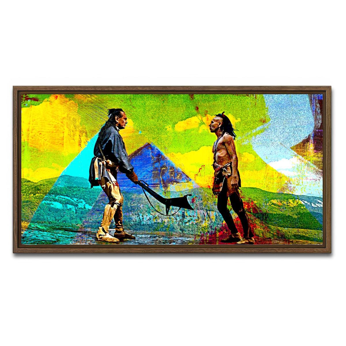 AUTO-MOCKUP WHITE | Last of the Mohicans Yellow Blend | 1 Piece | Walnut Framed Canvas | group=2x1