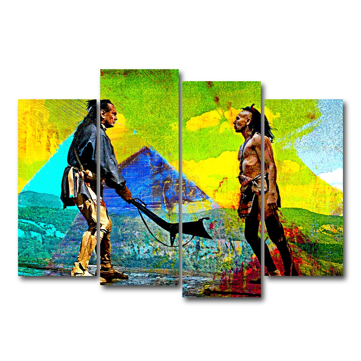 AUTO-MOCKUP WHITE | Last of the Mohicans Yellow Blend | 4 Piece | Gallery Wrap Canvas | group=4_normal