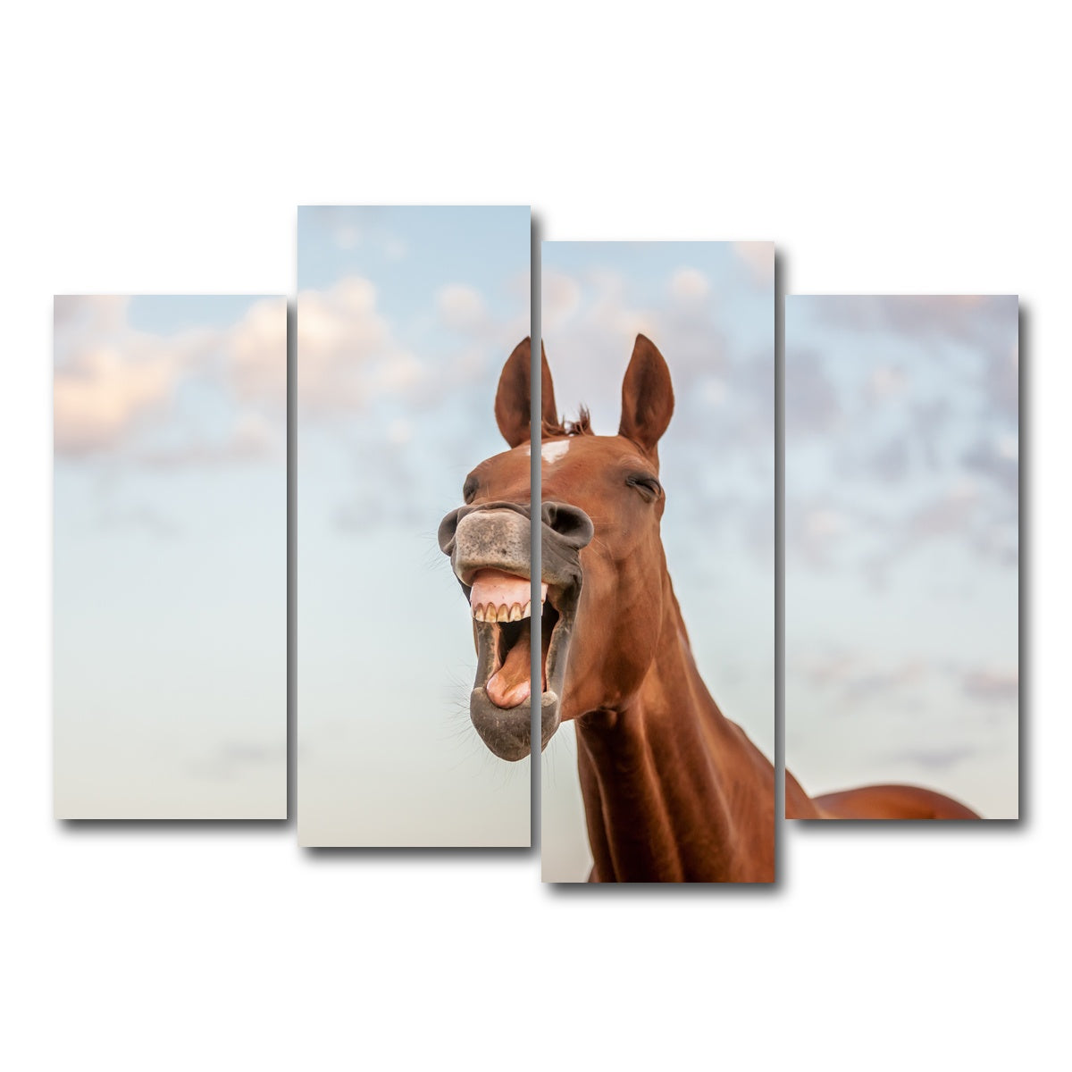 AUTO-MOCKUP WHITE | Laughing horse | 4 Piece | Gallery Wrap Canvas | group=4_normal