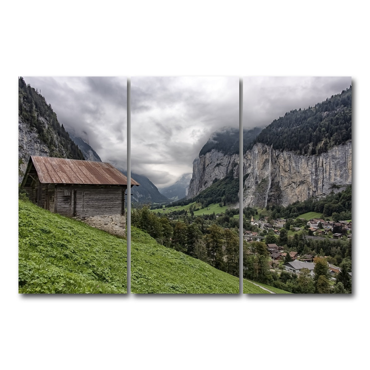AUTO-MOCKUP WHITE | Lauterbrunnen | 3 Piece | Gallery Wrap Canvas | group=12x24