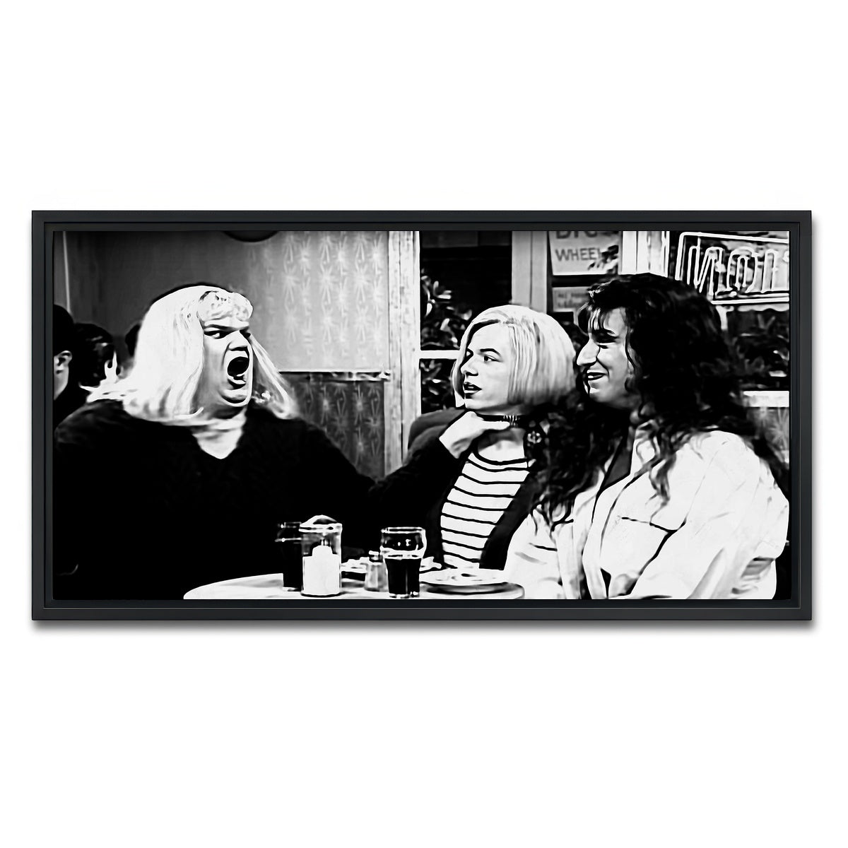 AUTO-MOCKUP WHITE | Lay Off Me I'm Starving Grayscale | 1 Piece | Black Framed Canvas | group=2x1