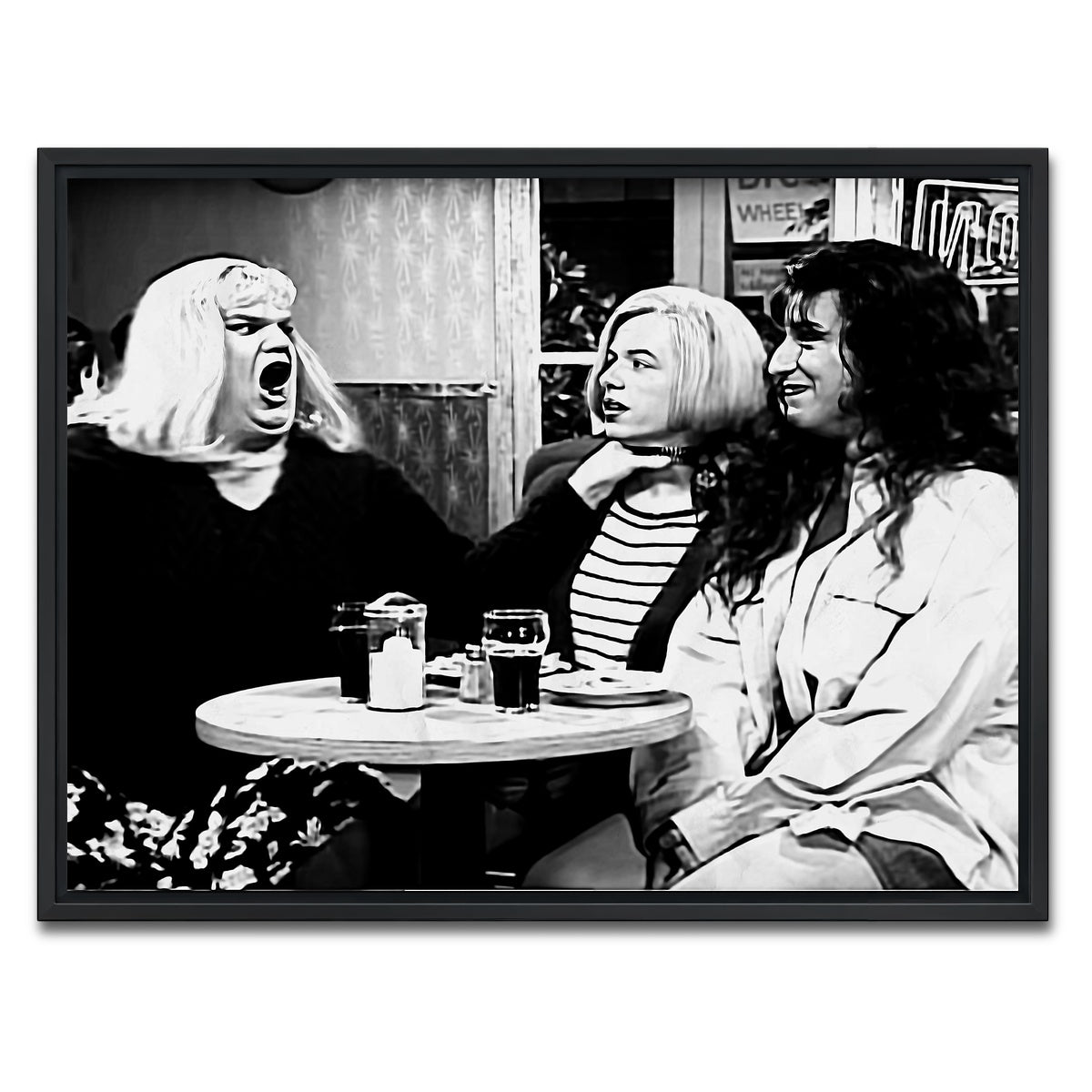 AUTO-MOCKUP WHITE | Lay Off Me I'm Starving Grayscale | 1 Piece | Black Framed Canvas | group=4x3