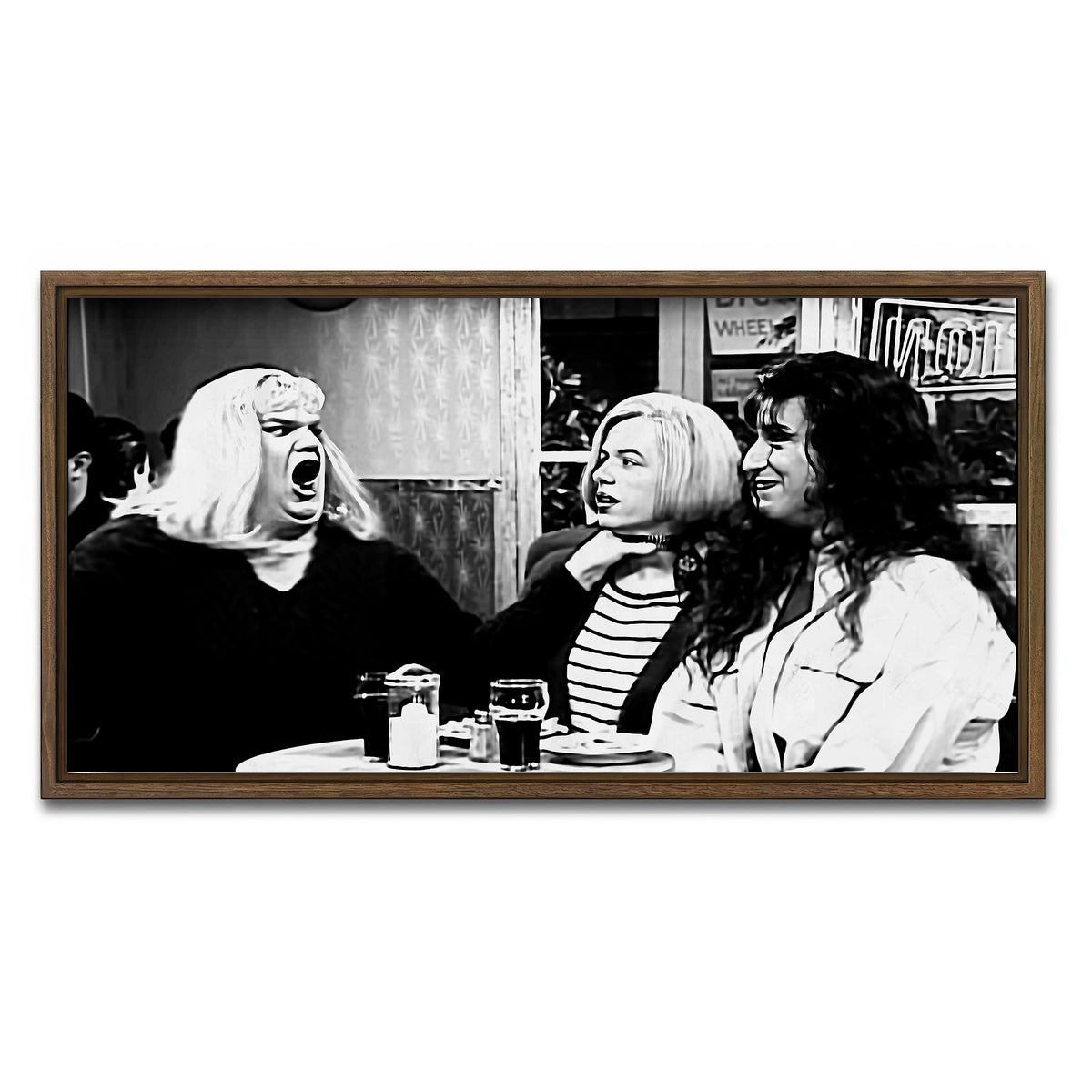 AUTO-MOCKUP WHITE | Lay Off Me I'm Starving Grayscale | 1 Piece | Walnut Framed Canvas | group=2x1