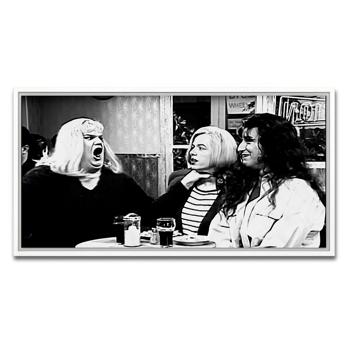 AUTO-MOCKUP WHITE | Lay Off Me I'm Starving Grayscale | 1 Piece | White Framed Canvas | group=2x1