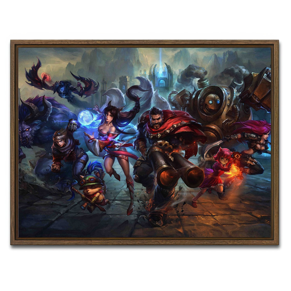 AUTO-MOCKUP WHITE | League of Legends | 1 Piece | Walnut Framed Canvas | group=4x3
