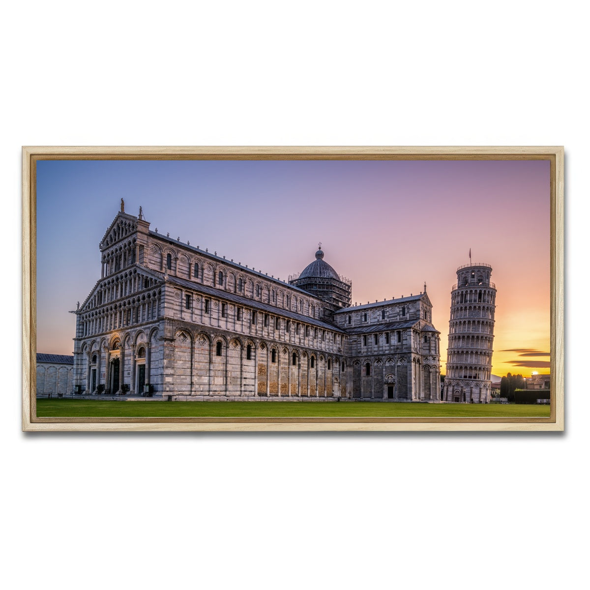 AUTO-MOCKUP WHITE | Leaning Tower of Pisa | 1 Piece | Natural Framed Canvas | group=2x1