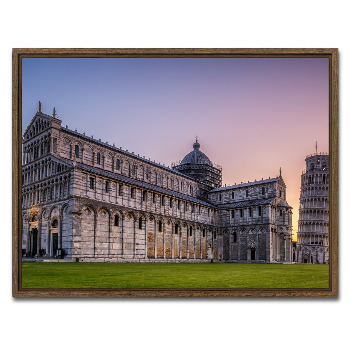 AUTO-MOCKUP WHITE | Leaning Tower of Pisa | 1 Piece | Walnut Framed Canvas | group=4x3