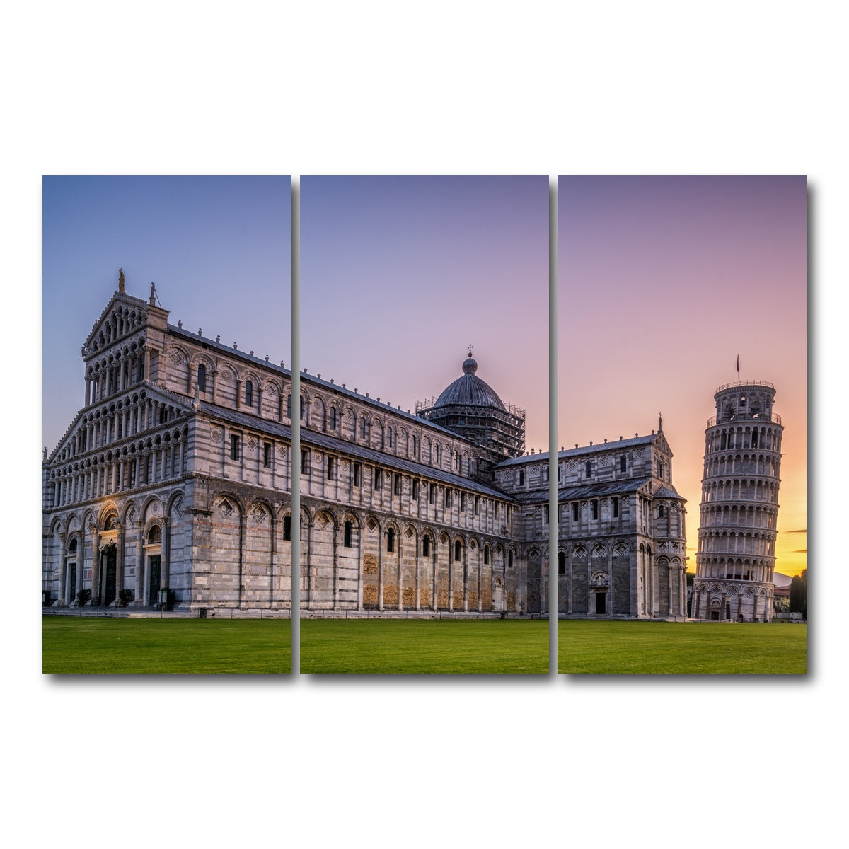 AUTO-MOCKUP WHITE | Leaning Tower of Pisa | 3 Piece | Gallery Wrap Canvas | group=12x24