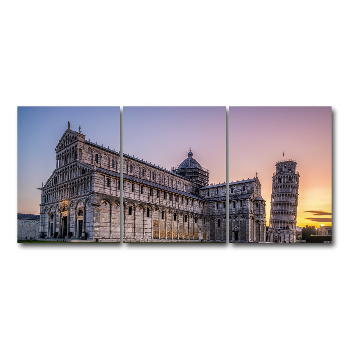 AUTO-MOCKUP WHITE | Leaning Tower of Pisa | 3 Piece | Gallery Wrap Canvas | group=18x24