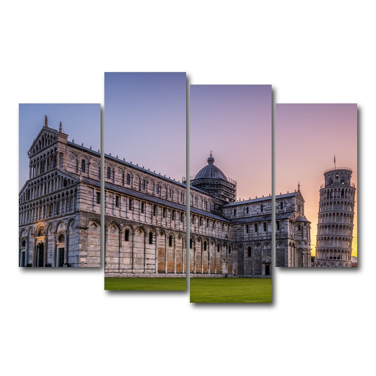AUTO-MOCKUP WHITE | Leaning Tower of Pisa | 4 Piece | Gallery Wrap Canvas | group=4_short