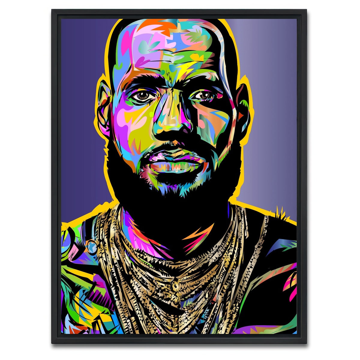 AUTO-MOCKUP WHITE | Lebron Color | 1 Piece | Black Framed Canvas | group=3x4