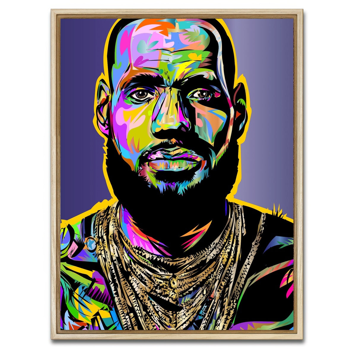 AUTO-MOCKUP WHITE | Lebron Color | 1 Piece | Natural Framed Canvas | group=3x4