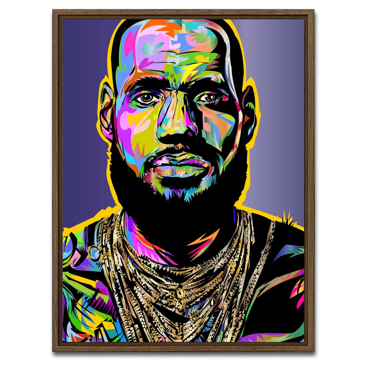 AUTO-MOCKUP WHITE | Lebron Color | 1 Piece | Walnut Framed Canvas | group=3x4