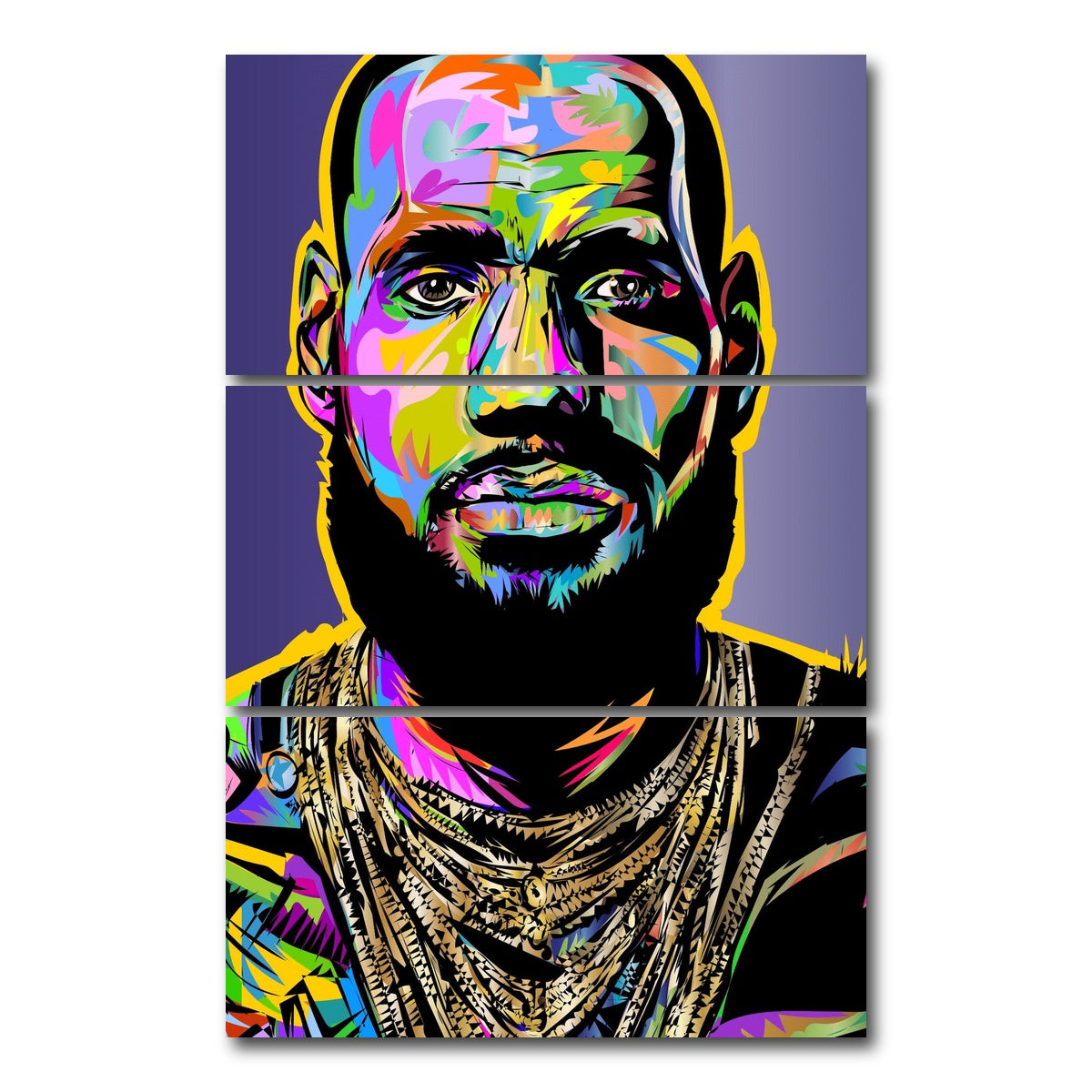 AUTO-MOCKUP WHITE | Lebron Color | 3 Piece | Gallery Wrap Canvas | group=12x24_stacked