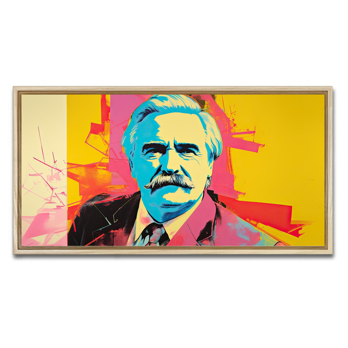AUTO-MOCKUP WHITE | Lech Walesa - Warhol Style | 1 Piece | Natural Framed Canvas | group=2x1