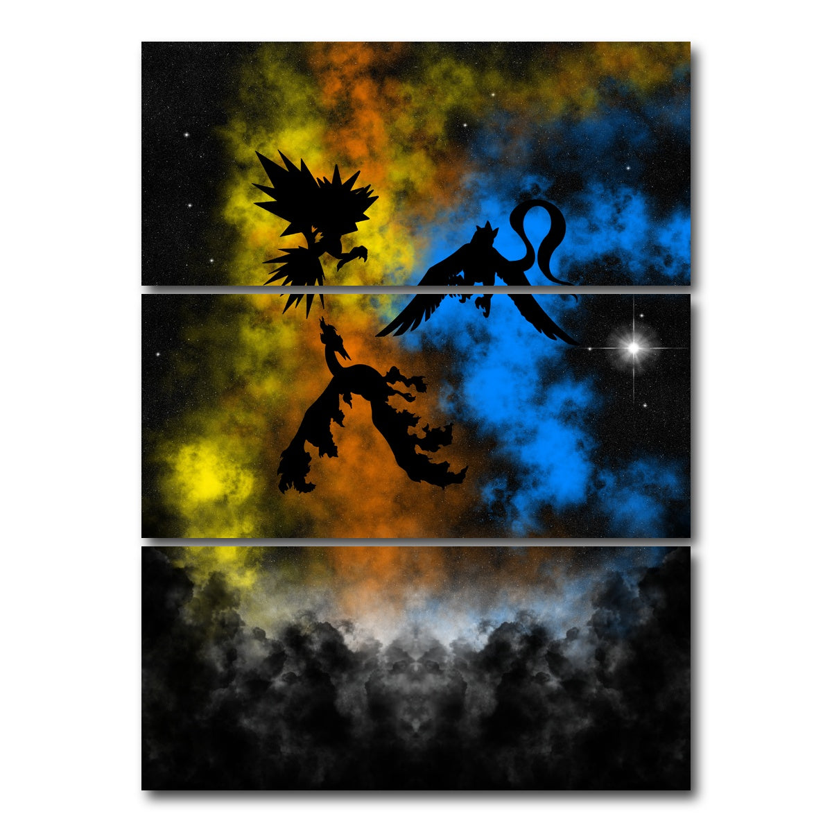 AUTO-MOCKUP WHITE | Legendary Birds | 3 Piece | Gallery Wrap Canvas | group=8x18_stacked