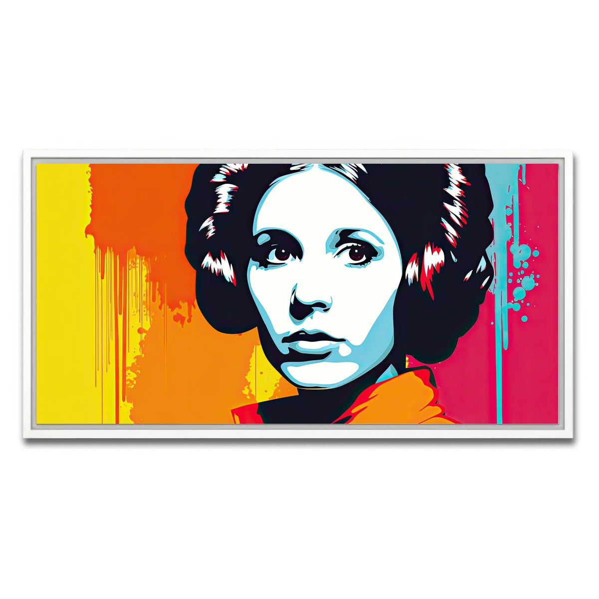 AUTO-MOCKUP WHITE | Leia Warhol style | 1 Piece | White Framed Canvas | group=2x1