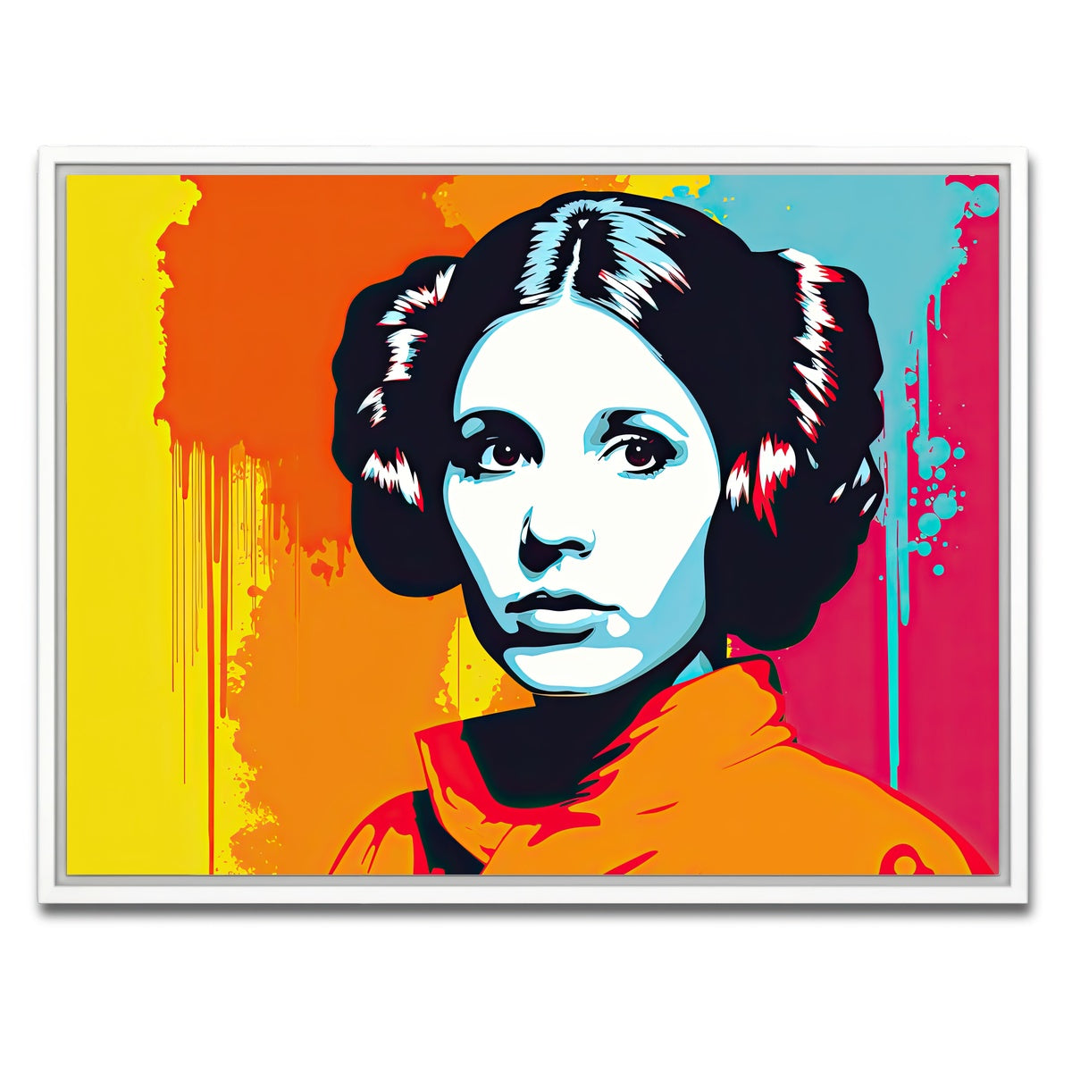 AUTO-MOCKUP WHITE | Leia Warhol style | 1 Piece | White Framed Canvas | group=4x3