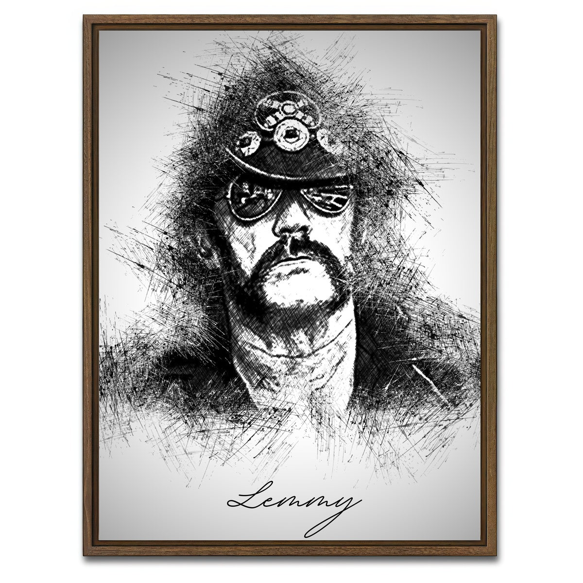 AUTO-MOCKUP WHITE | Lemmy | 1 Piece | Walnut Framed Canvas | group=3x4