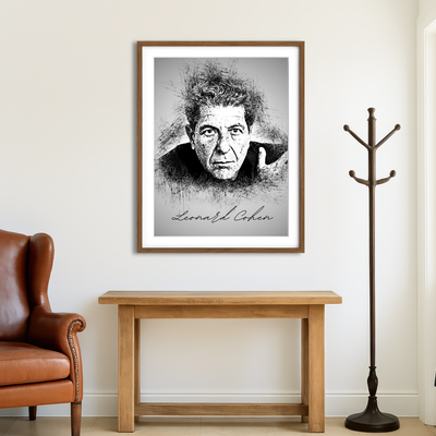 AUTO-MOCKUP ROOM | Leonard Cohen Wall Art
