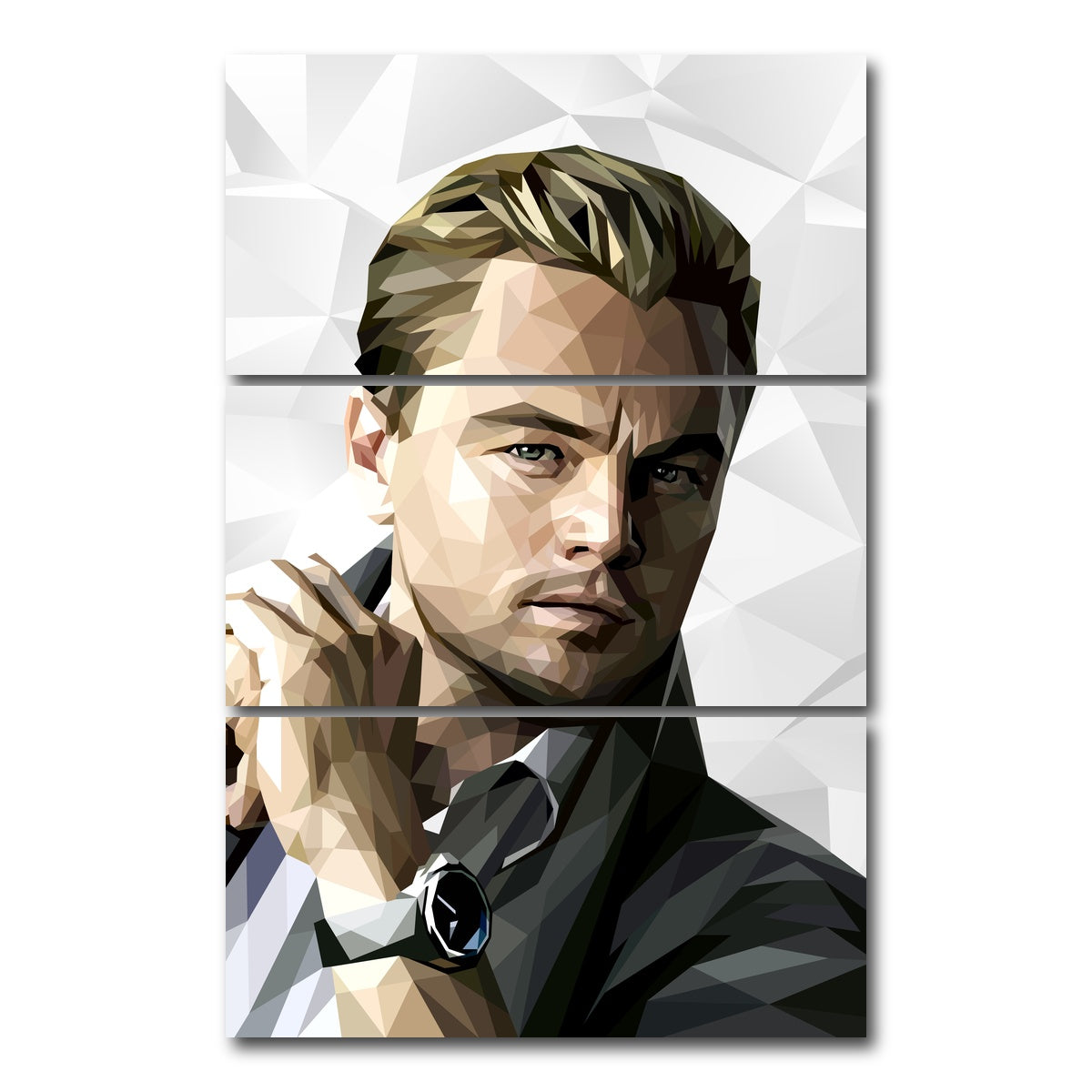 AUTO-MOCKUP WHITE | Leonardo DiCaprio | 3 Piece | Gallery Wrap Canvas | group=12x24_stacked