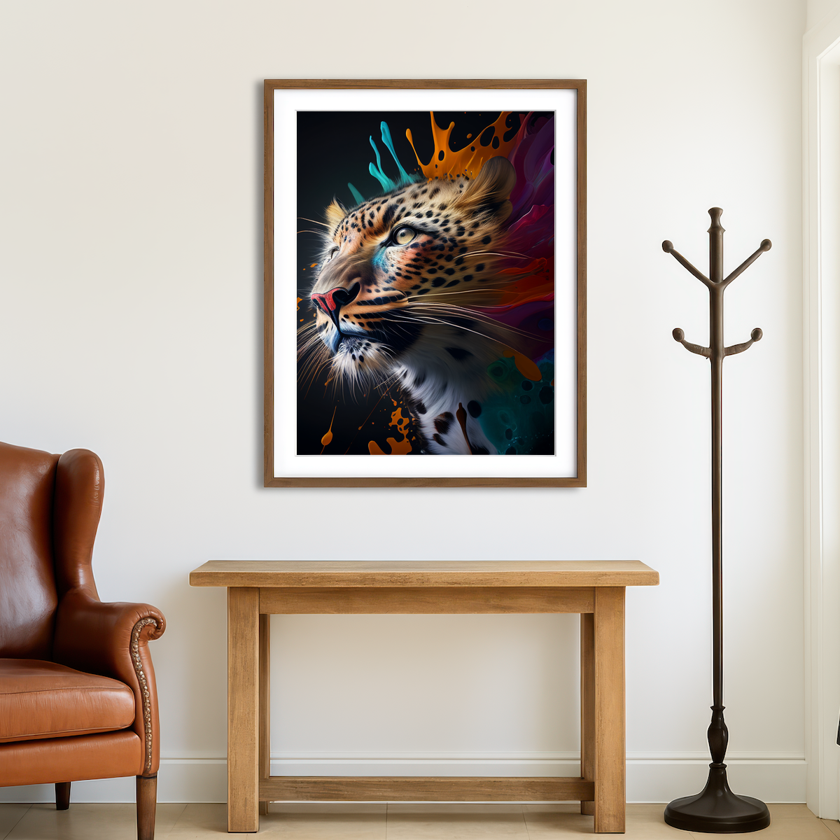 AUTO-MOCKUP ROOM | Leopard Portrait Wall Art