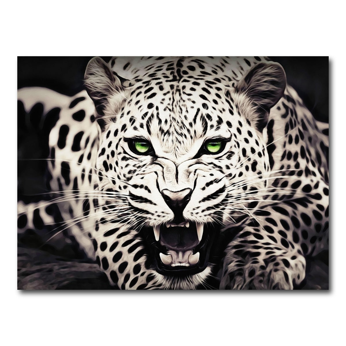 AUTO-MOCKUP WHITE | Leopard with Green Eyes | 1 Piece | Gallery Wrap Canvas | group=4x3
