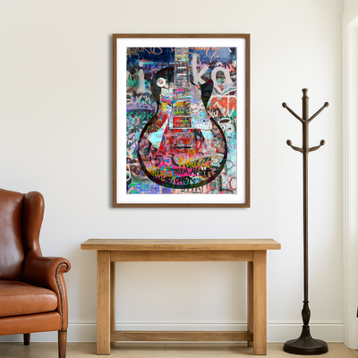 AUTO-MOCKUP ROOM | Les Paul Graffiti Wall Art
