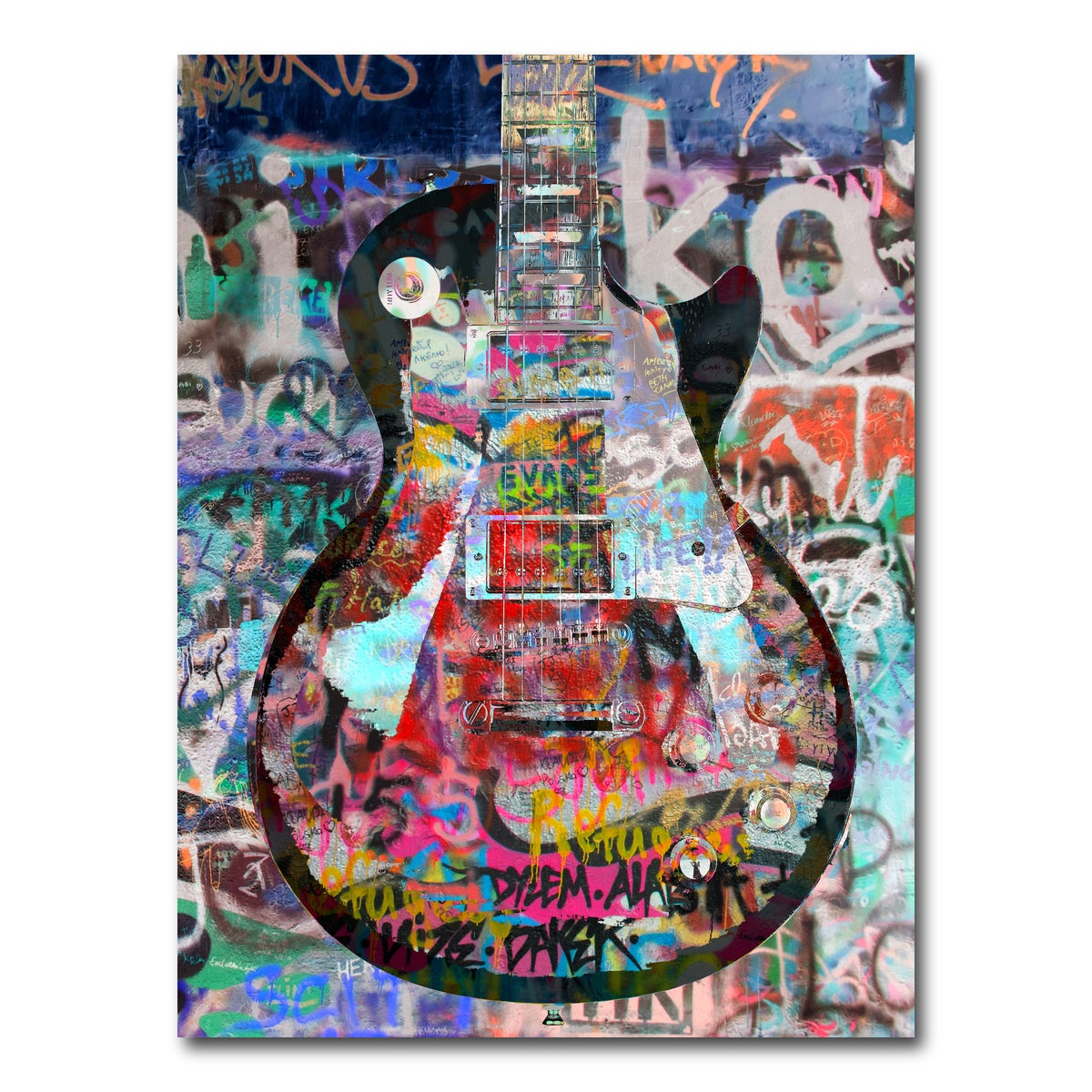 AUTO-MOCKUP WHITE | Les Paul Graffiti | 1 Piece | Gallery Wrap Canvas | group=3x4