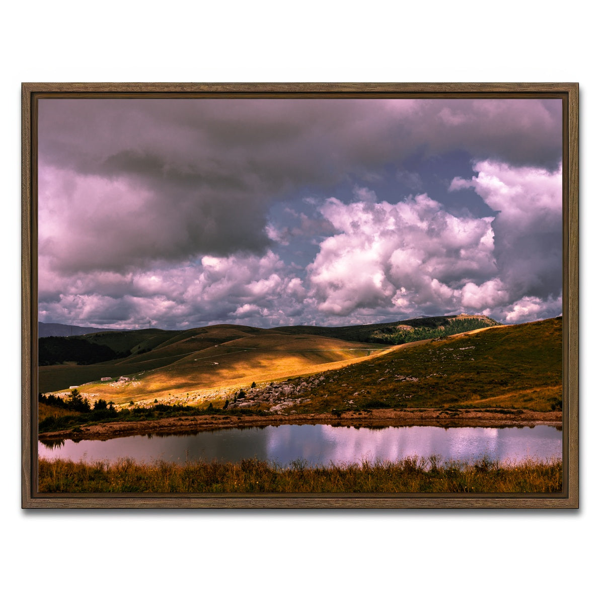 AUTO-MOCKUP WHITE | Lessinia mountains | 1 Piece | Walnut Framed Canvas | group=4x3