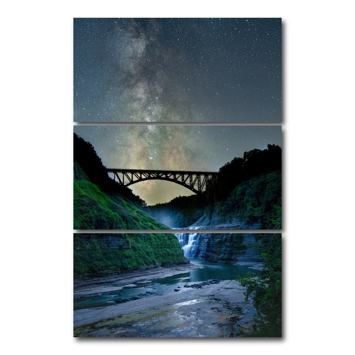 AUTO-MOCKUP WHITE | Letchworth Trestle | 3 Piece | Gallery Wrap Canvas | group=12x24_stacked