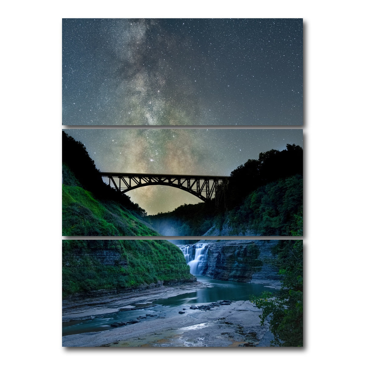 AUTO-MOCKUP WHITE | Letchworth Trestle | 3 Piece | Gallery Wrap Canvas | group=8x18_stacked
