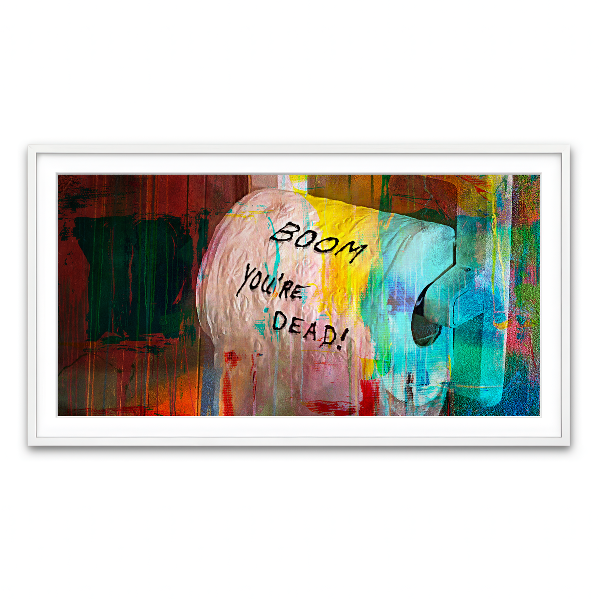 Framed Print 2x1 White