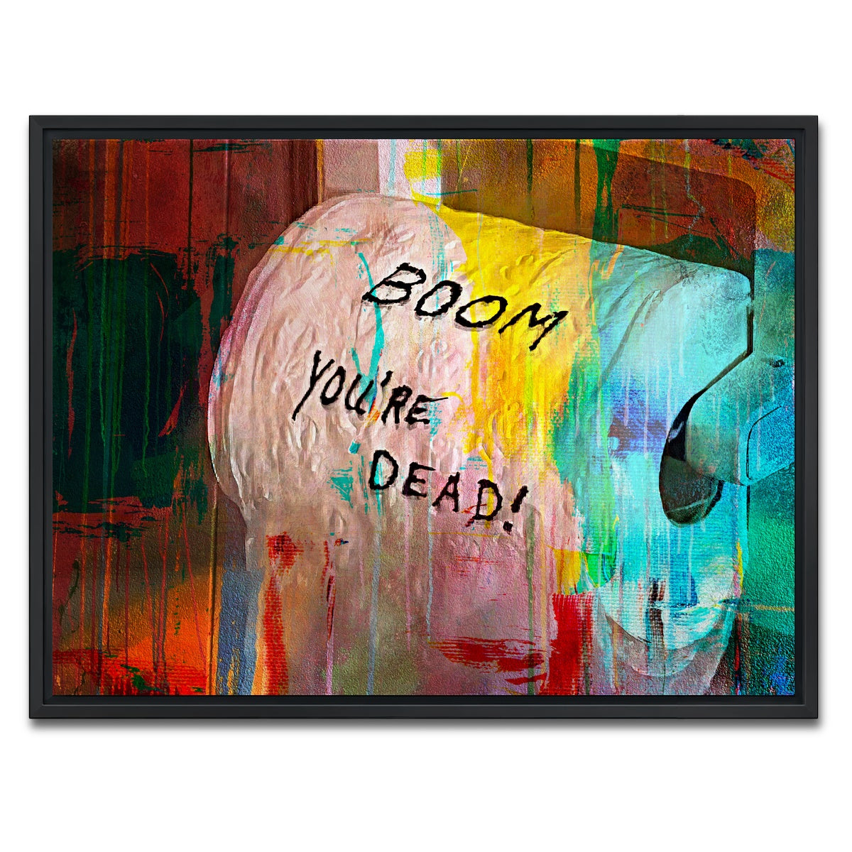 AUTO-MOCKUP WHITE | Lethal Weapon - Boom You're Dead | 1 Piece | Black Framed Canvas | group=4x3