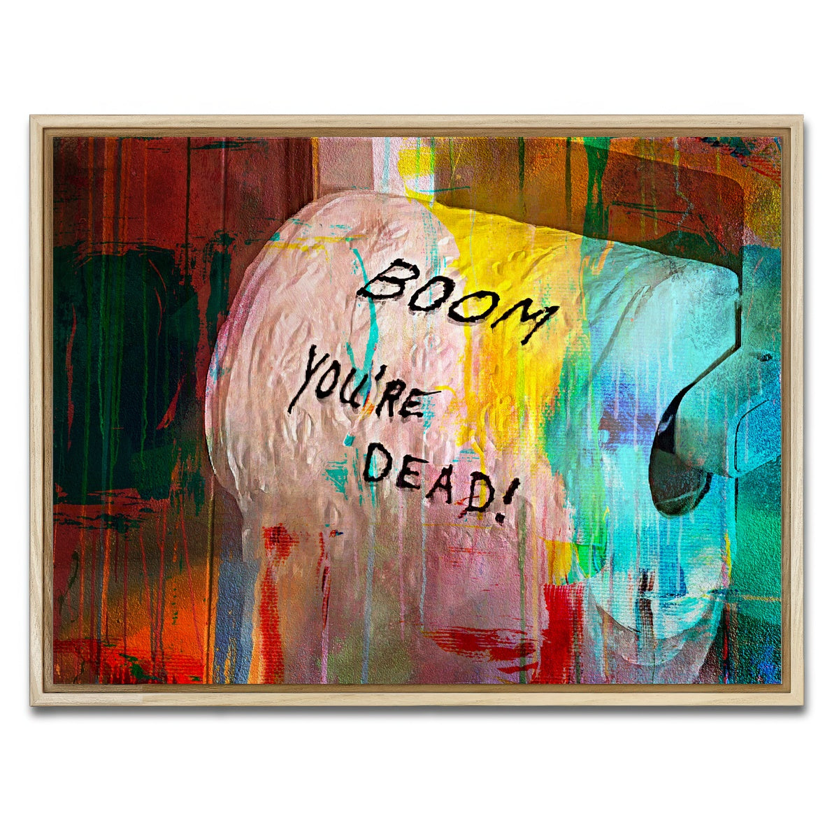 AUTO-MOCKUP WHITE | Lethal Weapon - Boom You're Dead | 1 Piece | Natural Framed Canvas | group=4x3