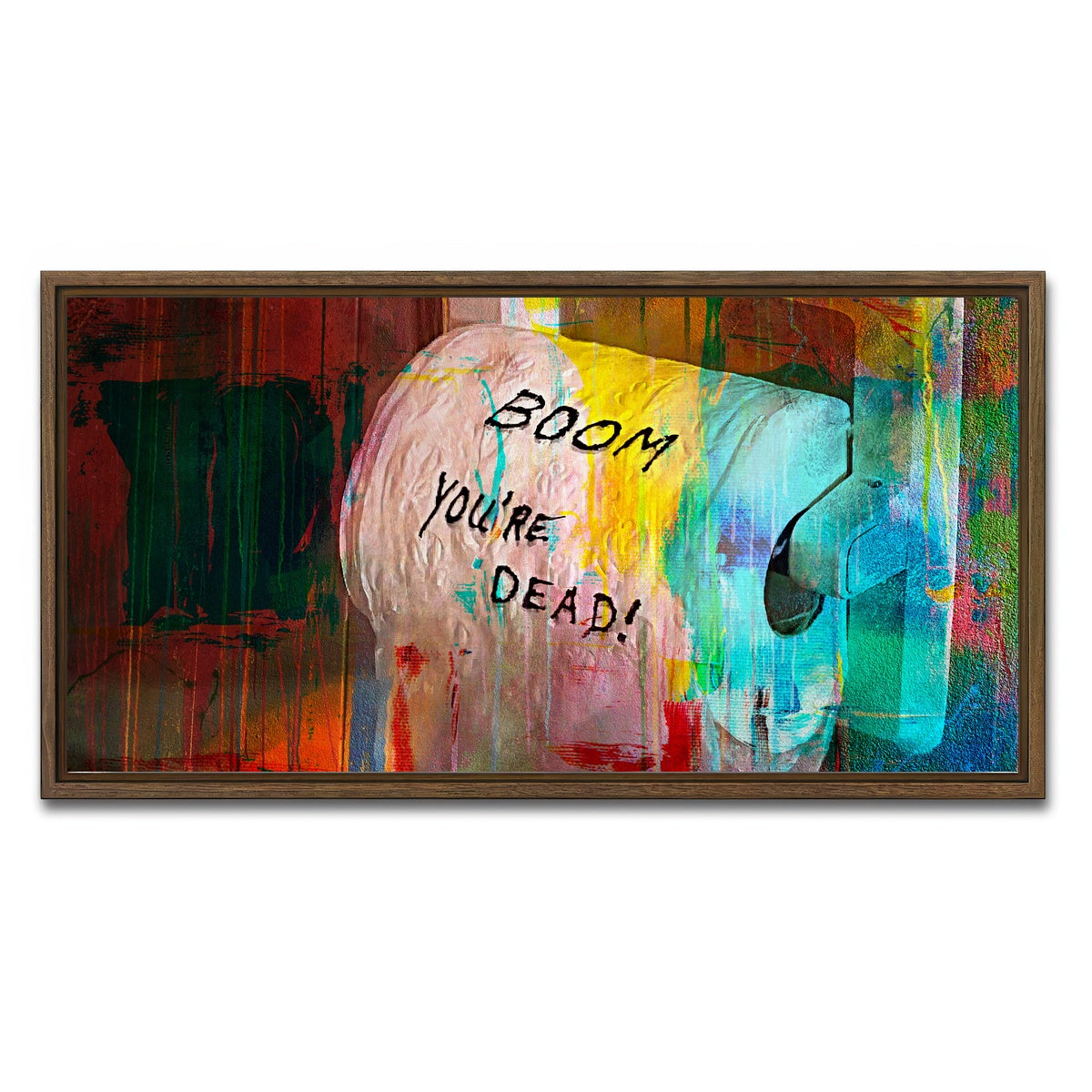 AUTO-MOCKUP WHITE | Lethal Weapon - Boom You're Dead | 1 Piece | Walnut Framed Canvas | group=2x1