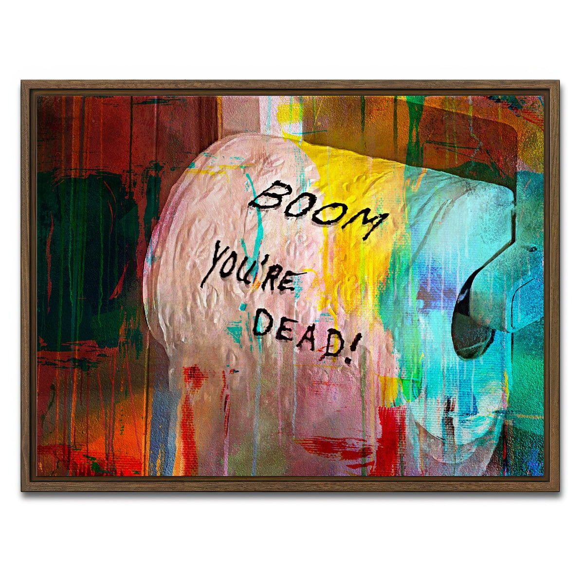 AUTO-MOCKUP WHITE | Lethal Weapon - Boom You're Dead | 1 Piece | Walnut Framed Canvas | group=4x3