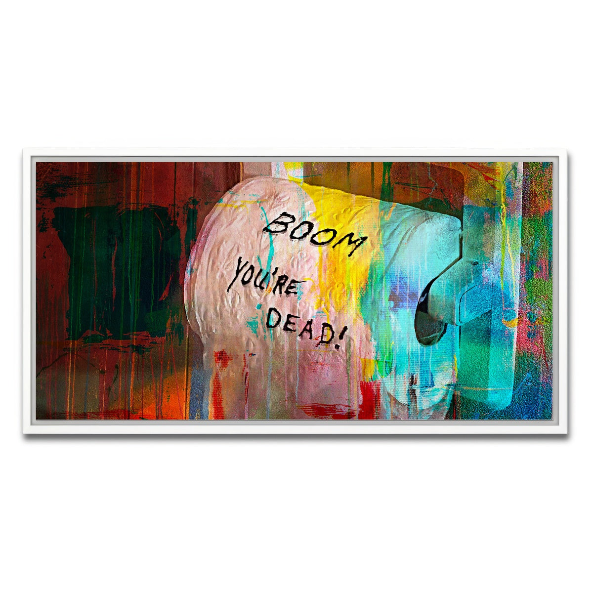 AUTO-MOCKUP WHITE | Lethal Weapon - Boom You're Dead | 1 Piece | White Framed Canvas | group=2x1