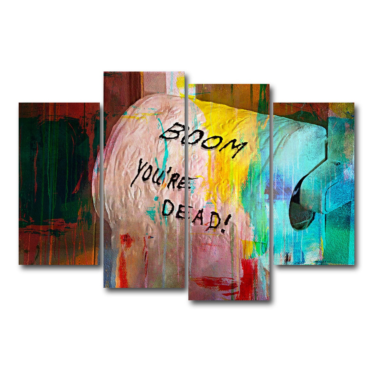AUTO-MOCKUP WHITE | Lethal Weapon - Boom You're Dead | 4 Piece | Gallery Wrap Canvas | group=4_short