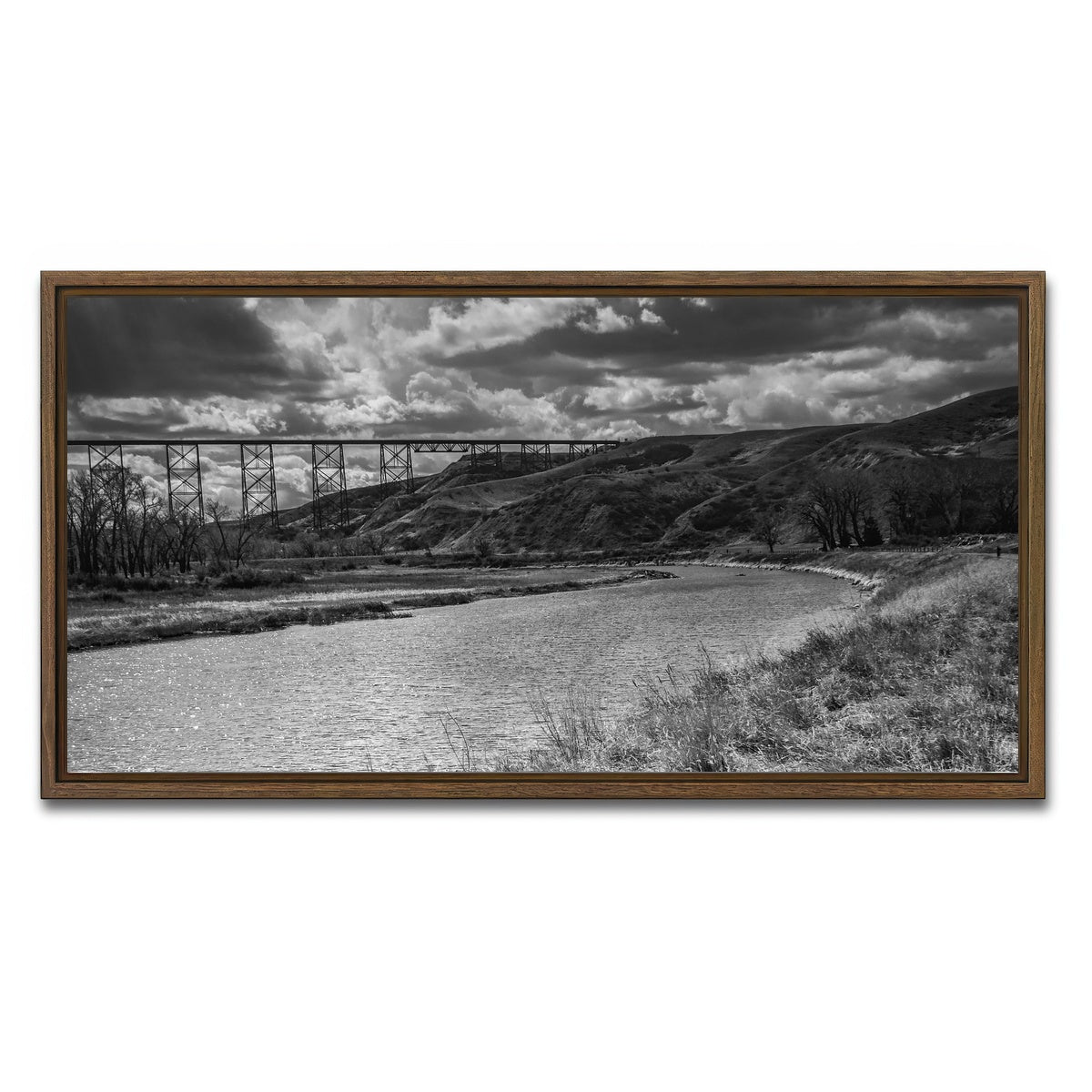 AUTO-MOCKUP WHITE | Lethbridge Viaduct | 1 Piece | Walnut Framed Canvas | group=2x1